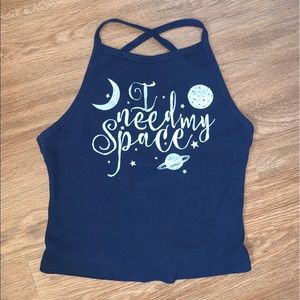 ⭐️”I need my space” cropped tank
